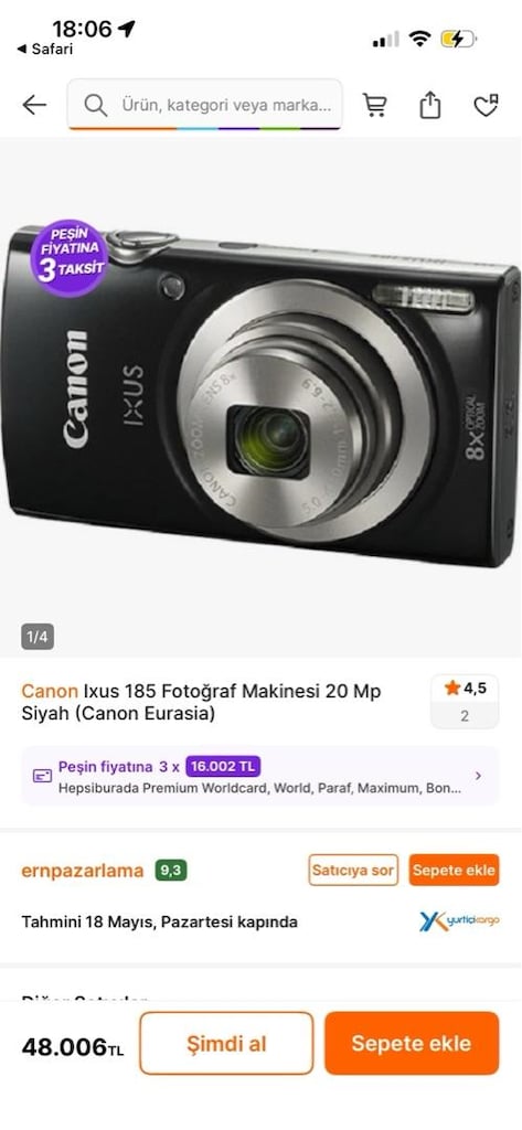 canon Ixus 185 dijital fotoğraf makinası - 12