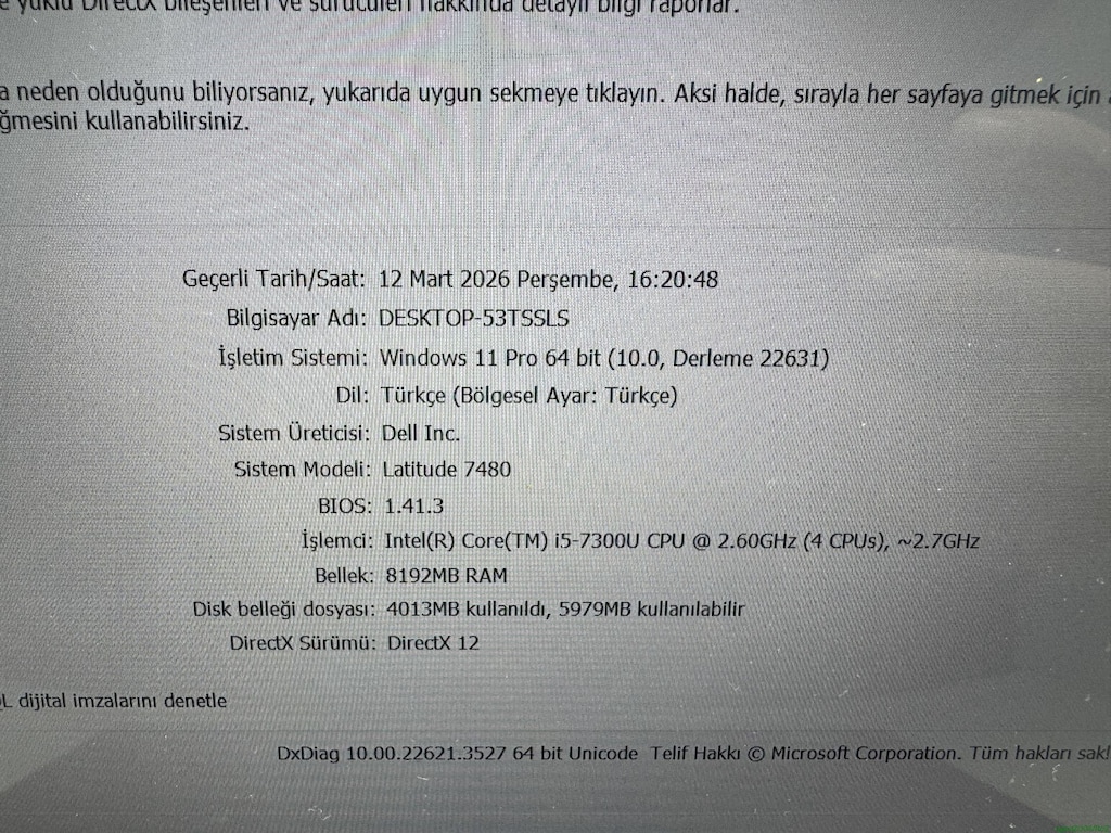 DELL İ5 7. NESİL İŞLEMCİ 8 GB RAM 256 NVME DOKUNMATİK - 6