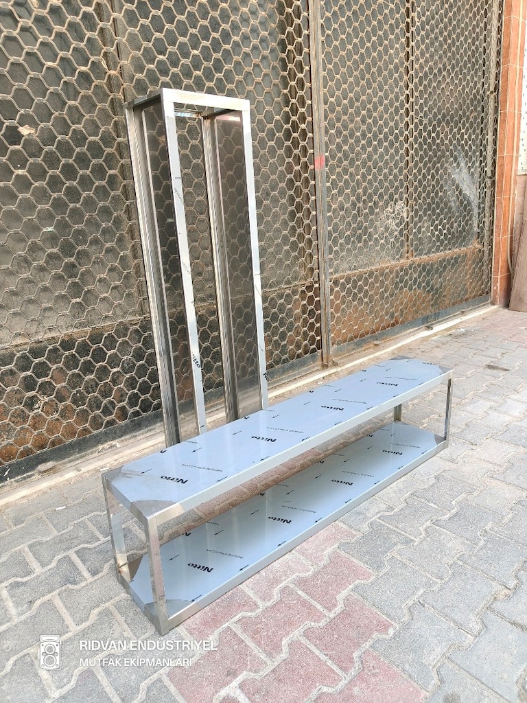iki katlı duvar rafı krom duvar raf endüstriyel hazır mutfak krom raf - 17