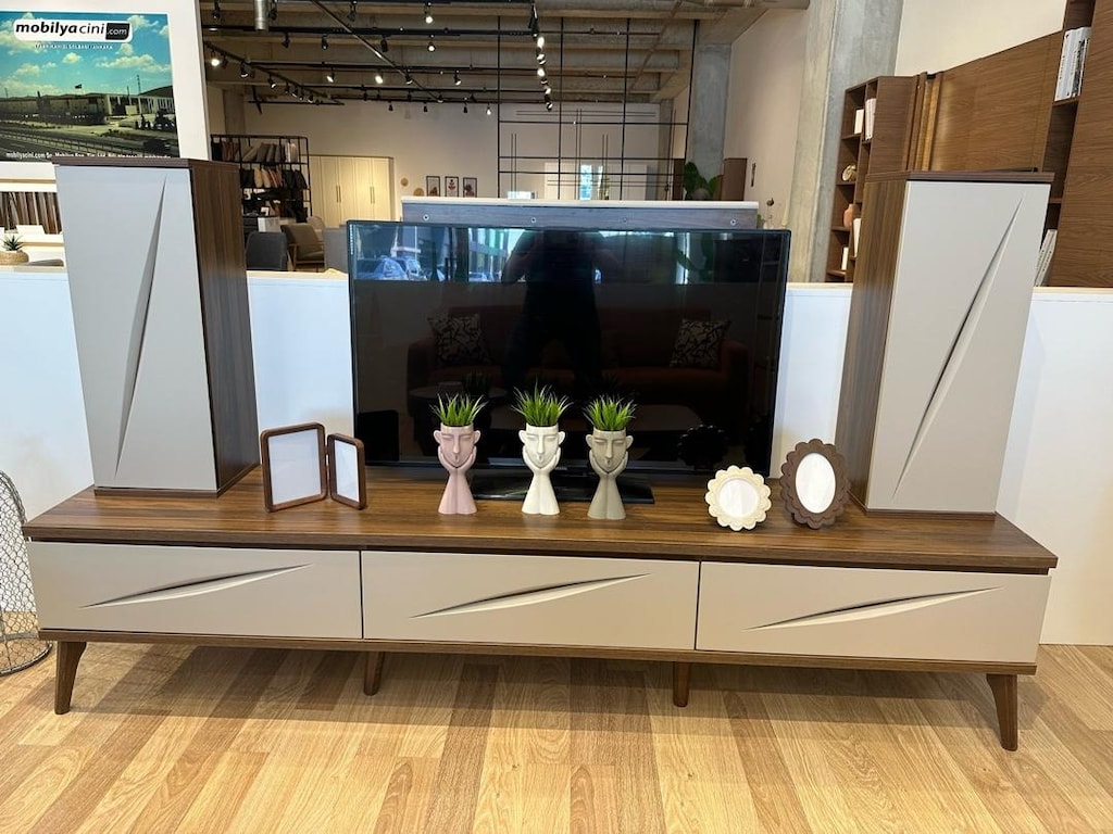 Sıfır.. Masif Mdf Ahşap 220 Armenda Tv Ünitesi - 3