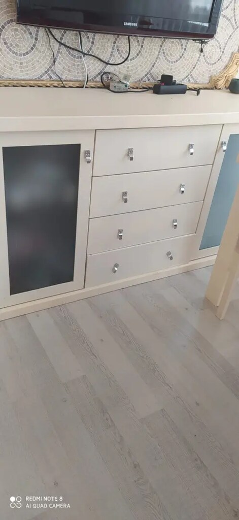 Konsol özel yapılmış ahşap 4 adet çekmece ve ikili geniş kapak - 4