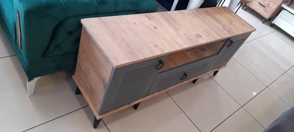 Sıfır mdf mebran kapaklı televizyon ünitesi 120cm uzunluk - 3
