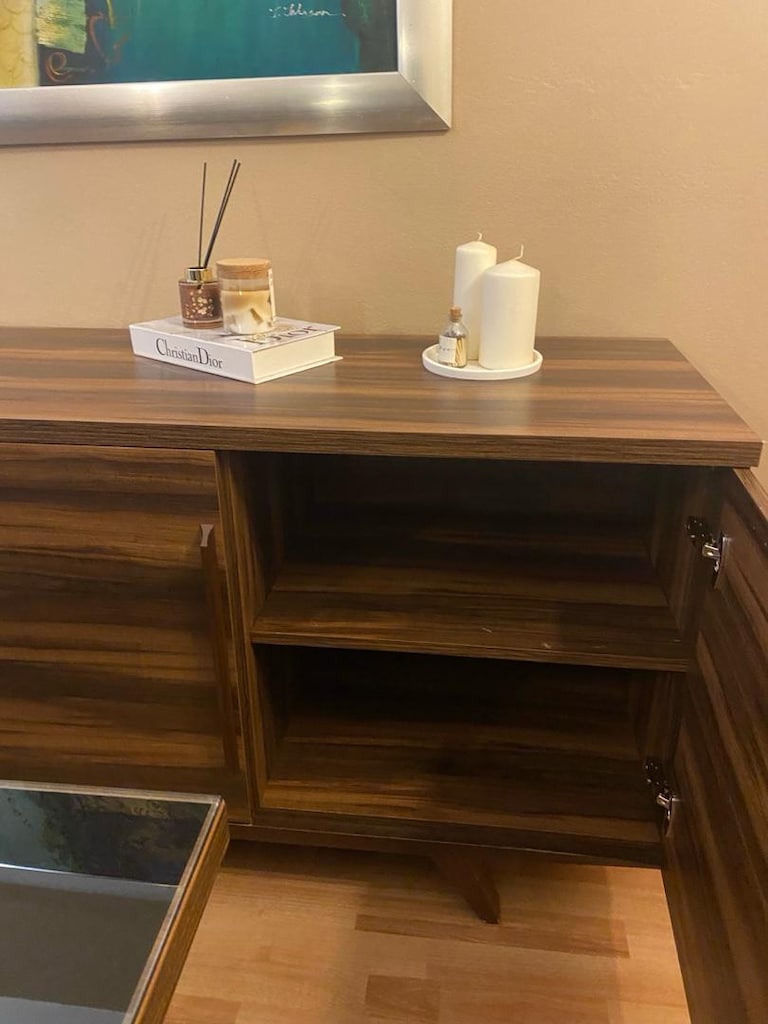 Enza Home Yemek Odası Takımı – 6 Sandalye, Cam Masa ve Büfe - 10