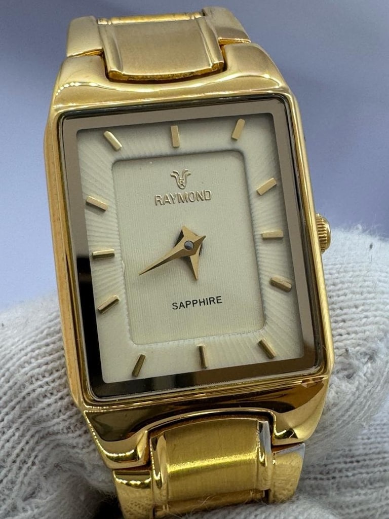 Raymond 24K Altın Kaplama Etiketli Sıfır Kadın Saati (Safir Cam) - 10