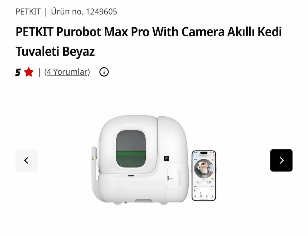 PETKIT Purobot Max Pro With Camera Akıllı Kedi Tuvaleti Beyaz