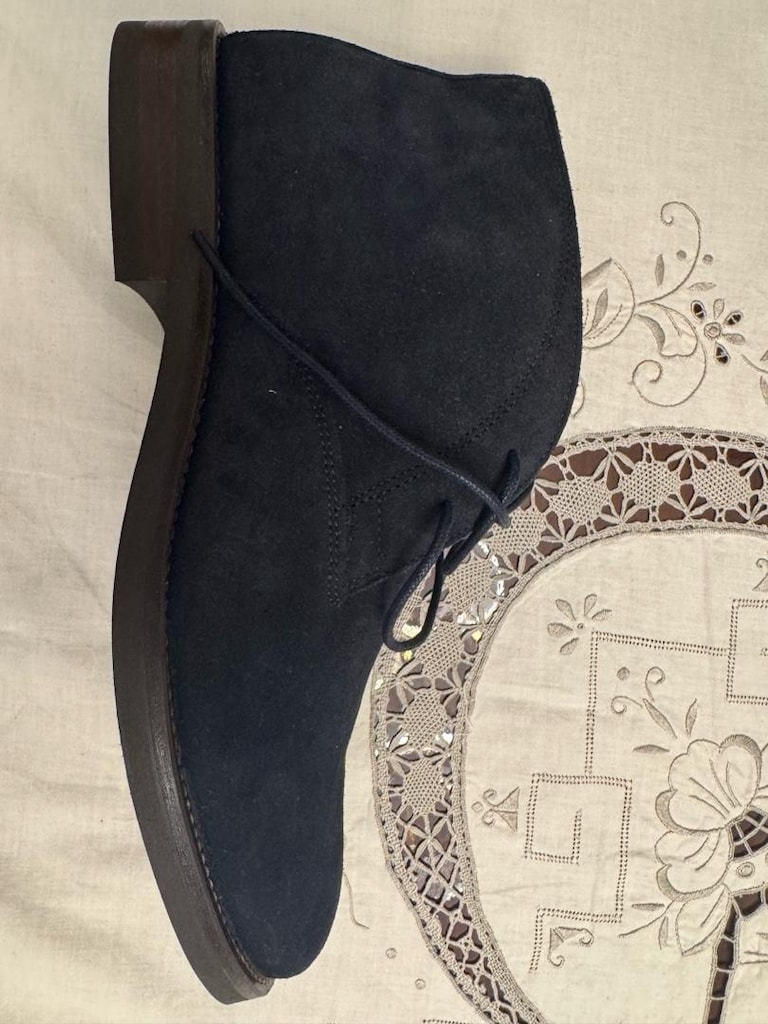 Massimo Dutti Lacivert Süet Bot Botin Seraje Azul - 5