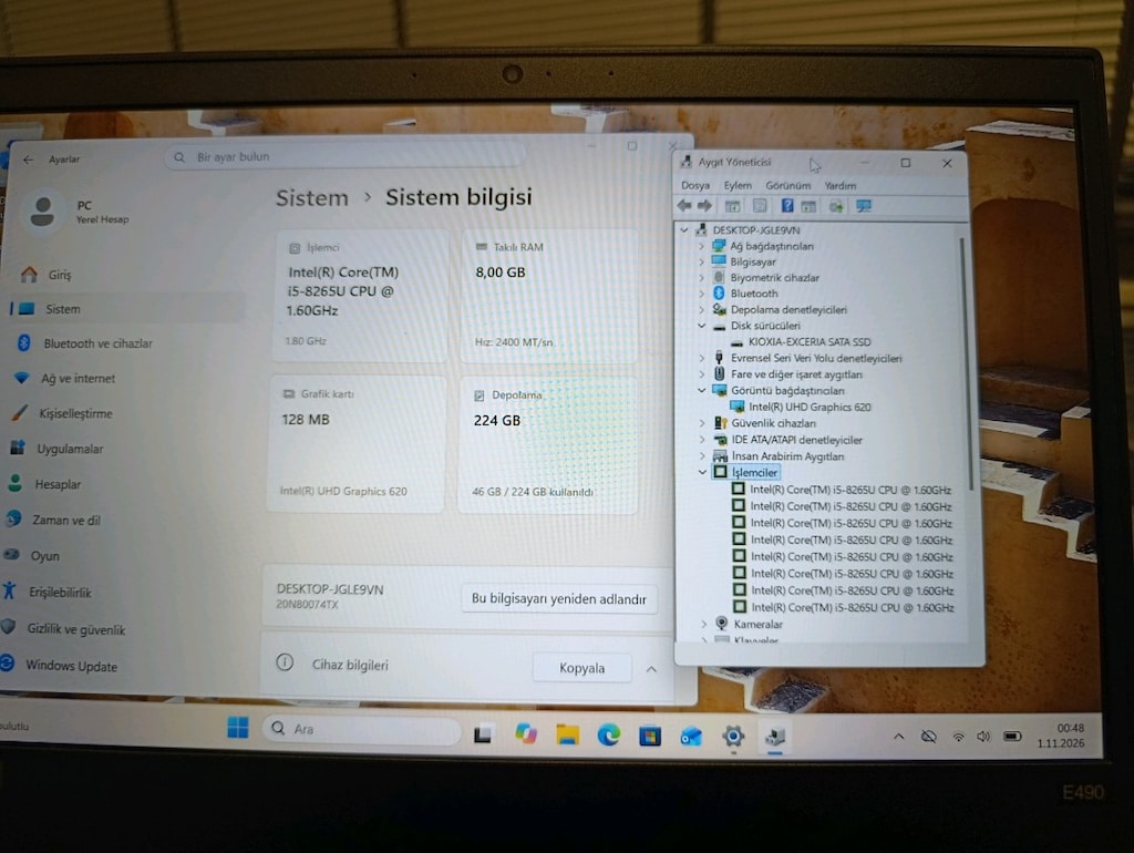 Lenovo ThinkPad E490 i5 8gb ,240GB - 6