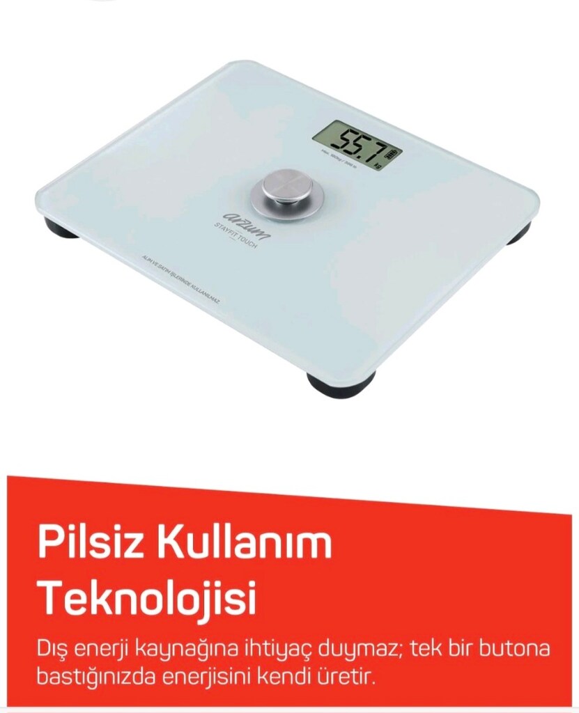 ARZUM COLORFIT PİLSİZ BASKÜL TARTI - 5