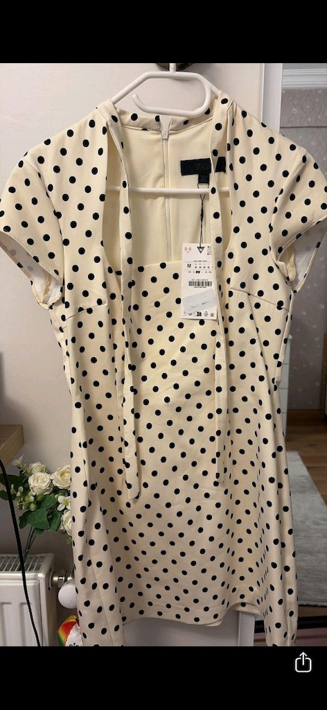 Zara Puantiyeli Midi Elbise – M Beden – Etiketli - 2
