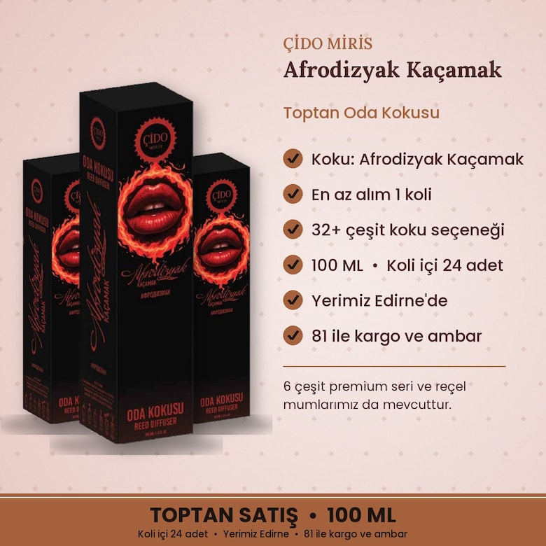 AFRODİZYAK KAÇAMAK ÇUBUKLU ODA KOKUSU 100ML ÇİDO MİRİS - 2