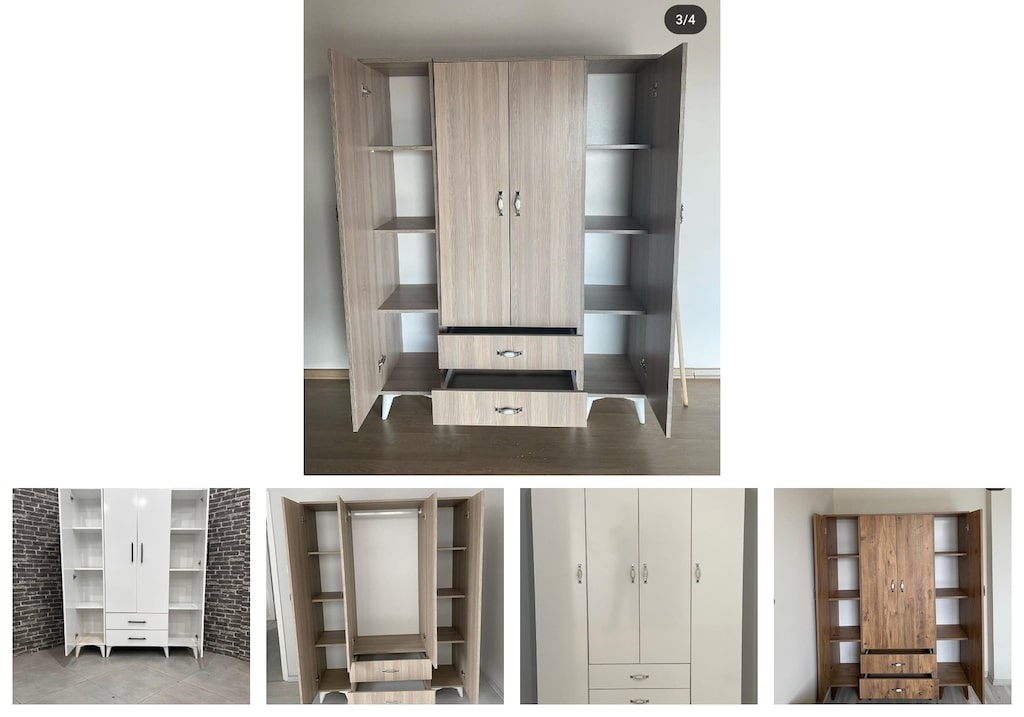 4 kapaklı elbise dolabı zbqcahmkbt - 2