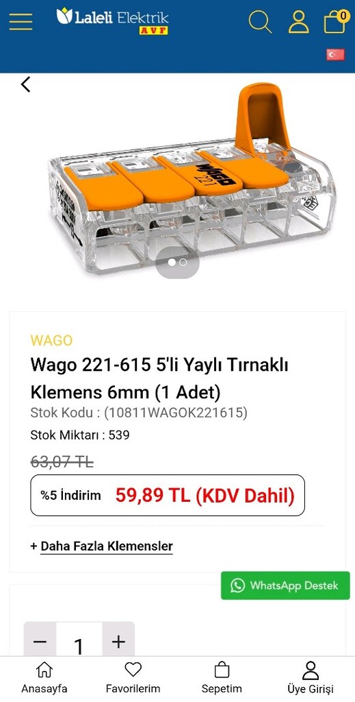 Elektrik tesisatlarında güvenli bağlantı sağlamak için kullanılan Wago - 2