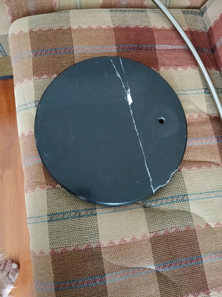 Lambader siyah mermer tabanlı, metal krom kaplı, deve boynu lambader - 3