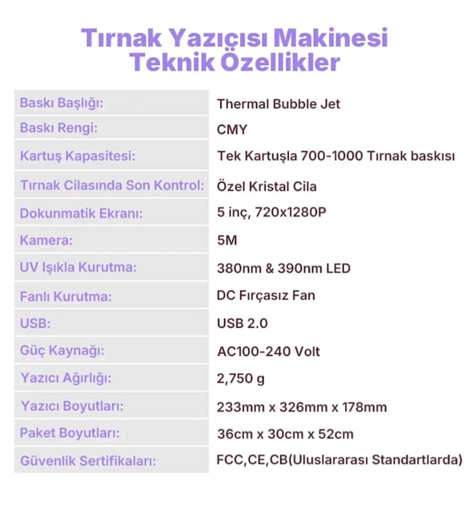 Tırnak Oje Boyama Printer Yazıcı Renkli Şekil Verici Yapay zekalı UV - 10