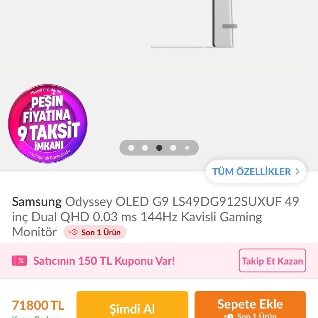 SAMSUNG ODSSEY OLED G9 49 İNC MONİTÖR - 4