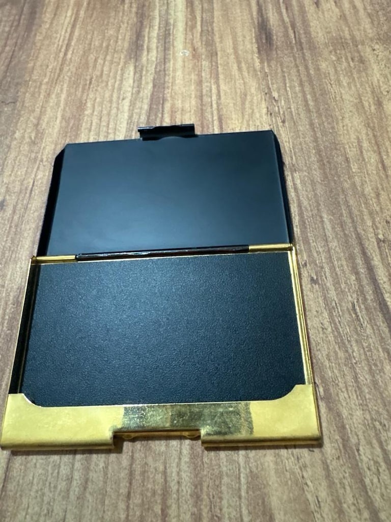 Vintage / Retro Kaplumbağa Kabuğu Desenli Metal Kartvizitlik - 7