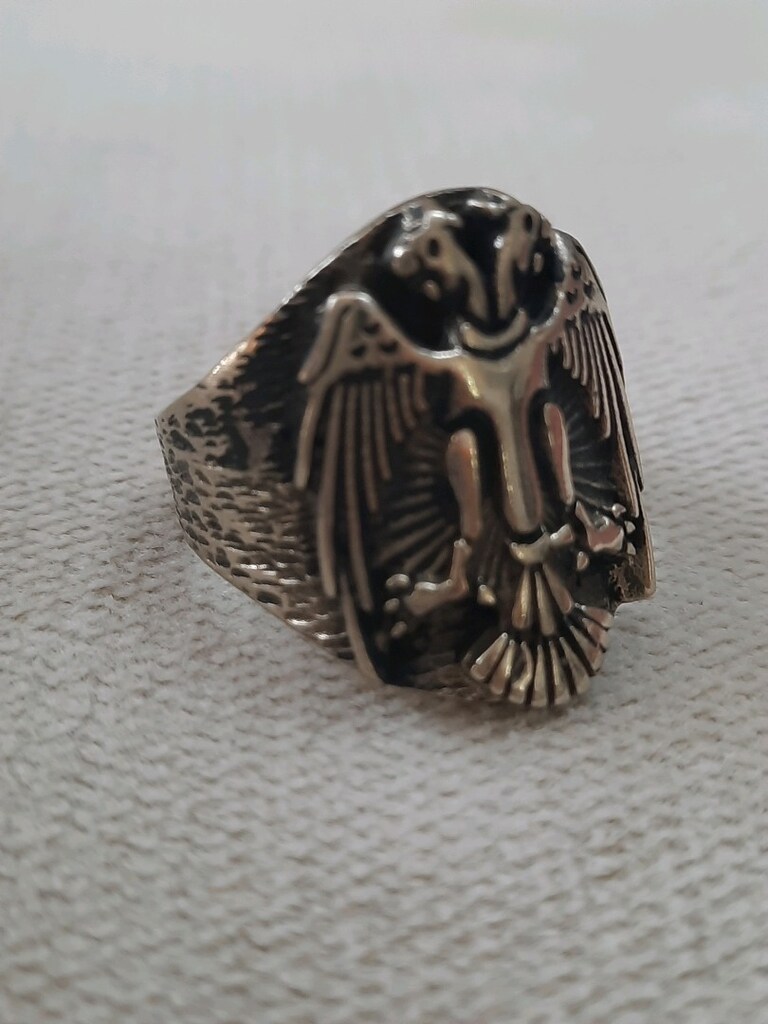 Selçuklu Kartal gümüş kaplama yüzük - 4