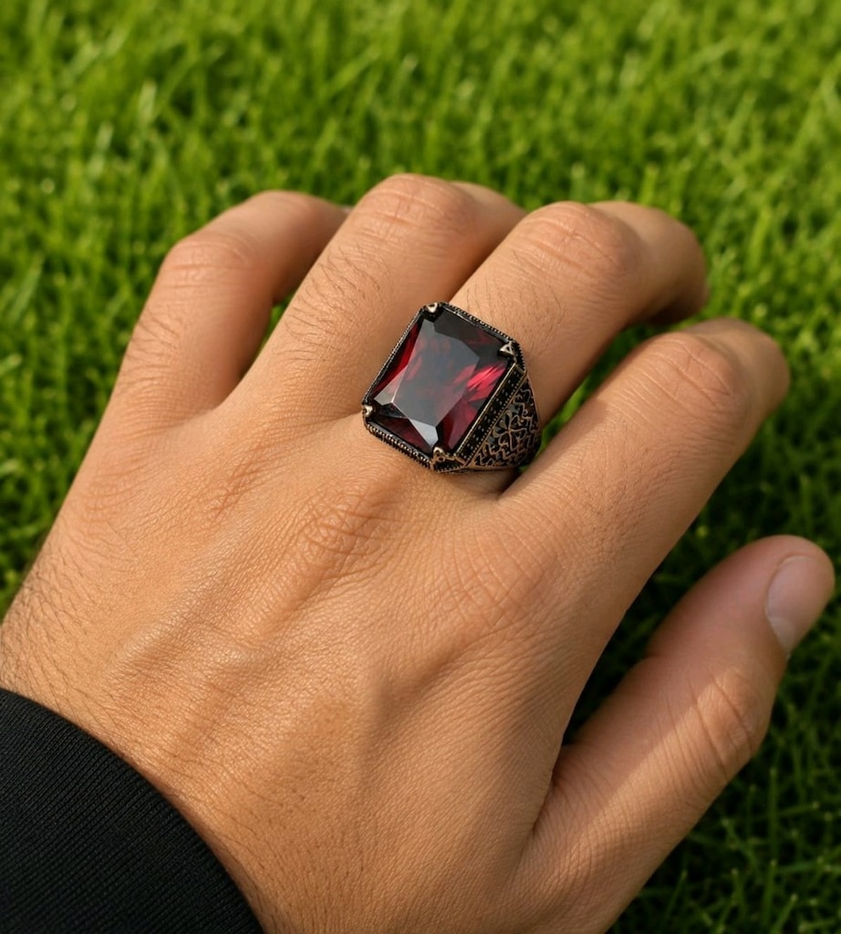 Zirkon Taşlı 925 Ayar Gümüş Yüzük - 4