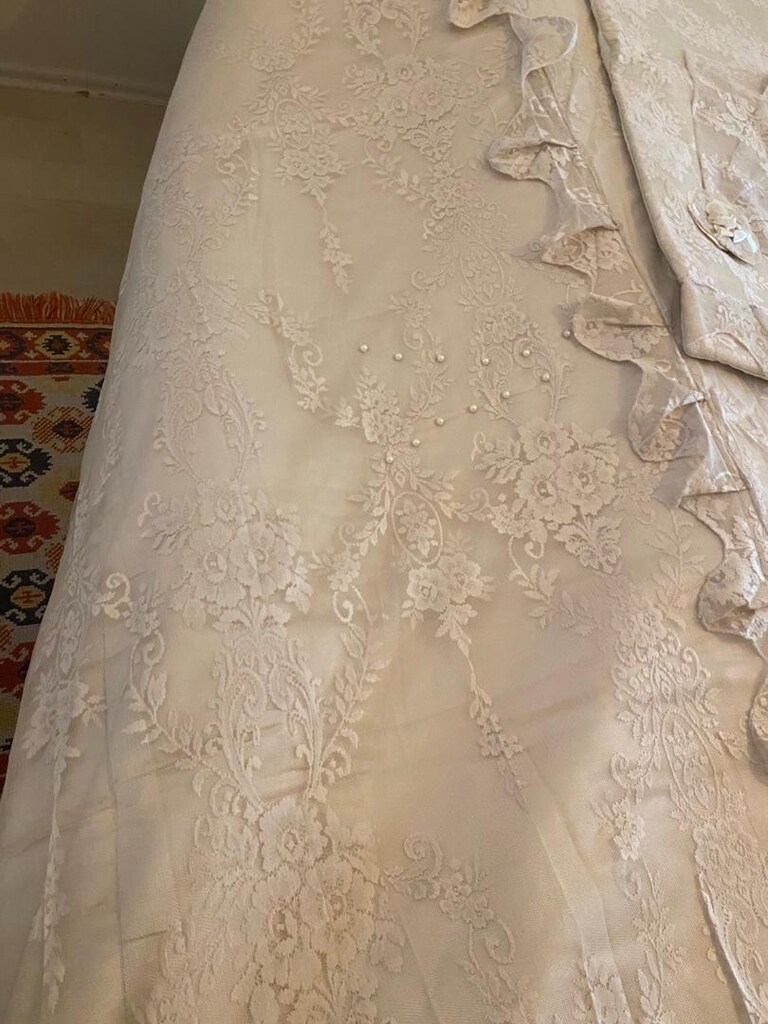 yatak örtüsü çeyizlik incili Lilamor marka kapitoneli - 5