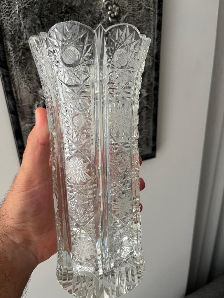 el kesme kristal cam vazo - 10