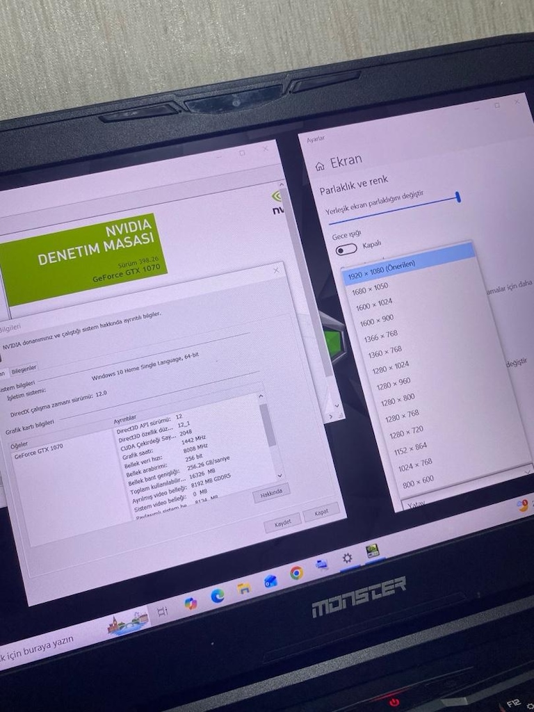 MONSTER-GTX 1070 8GB 256Bit-16GB DDR4-500GB m2 SSD-i7 GAMİNG LAPTOP - 4