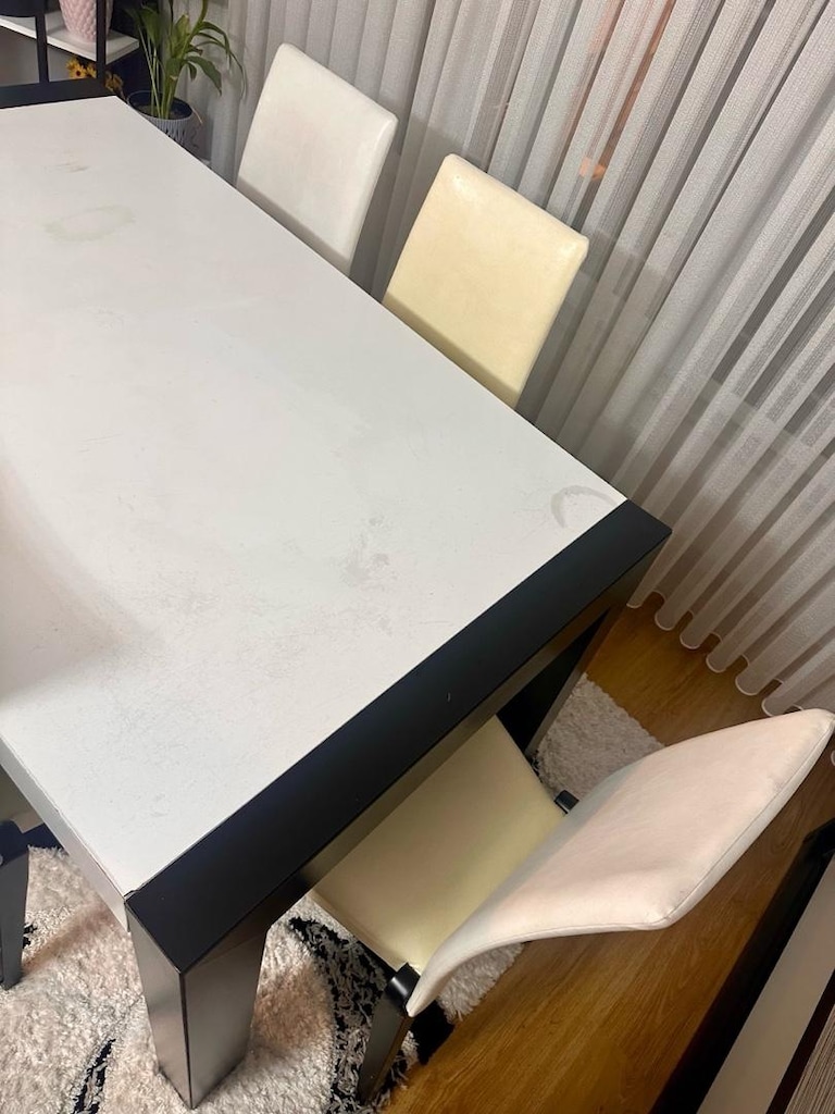 Açılır Yemek Masası ve 6 adet deri döşemeli sandalye - 2
