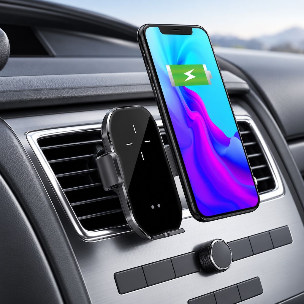 A7 15W Wireless Şarjlı Araç Telefon Tutucu Otomatik Sensörlü - 7