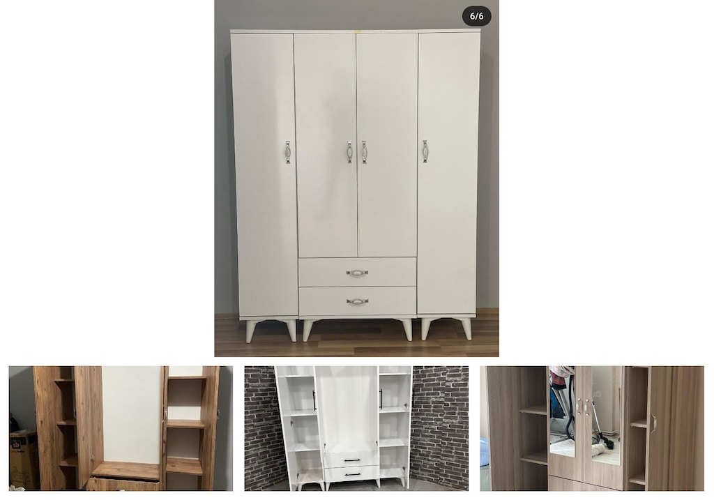 4 kapaklı elbise dolabı wgfzvbxmzw - 4