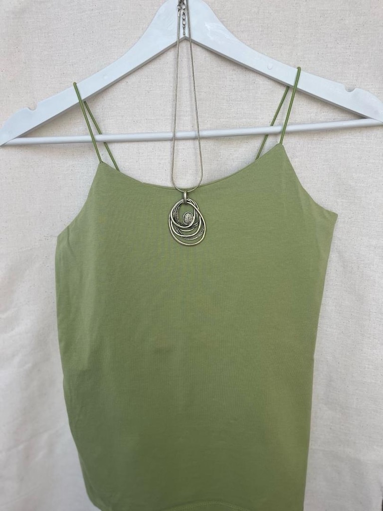 İp askılı penye kolyeli body - 2