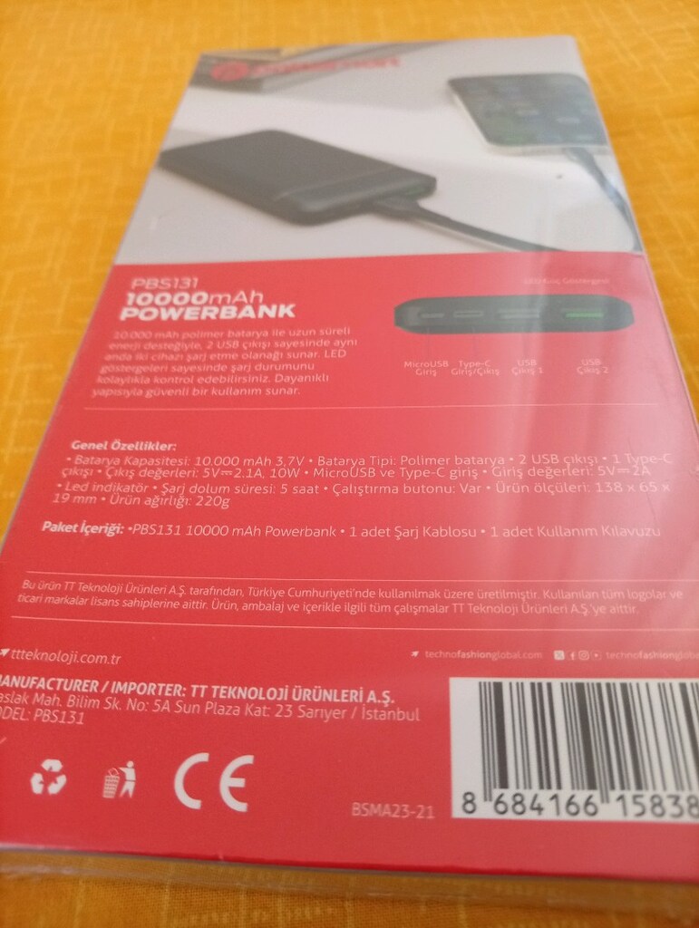 Resimdeki powerbank sahibinden yeni kutusunda bir adet vardır - 5