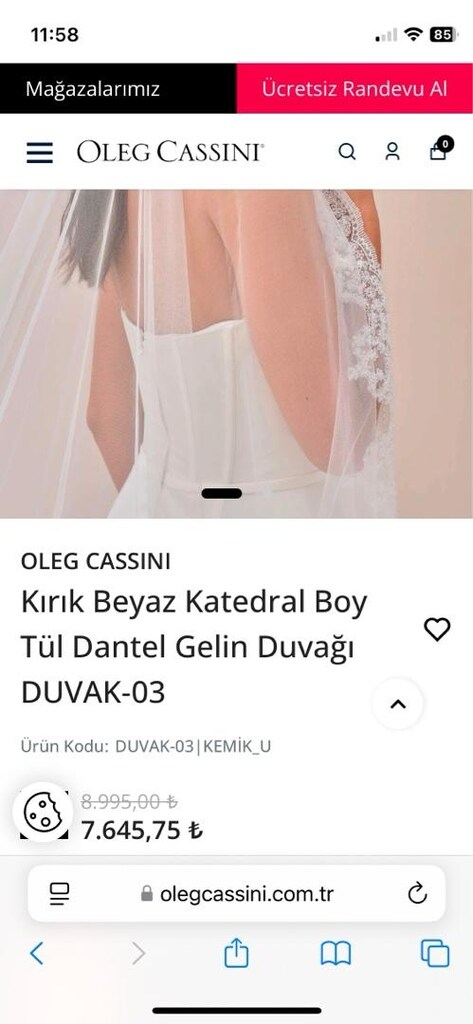 DUVAK TÜL DANTEL OLEG CASSINI - 7