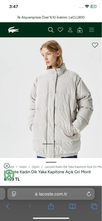 Lacoste Şişme Mont