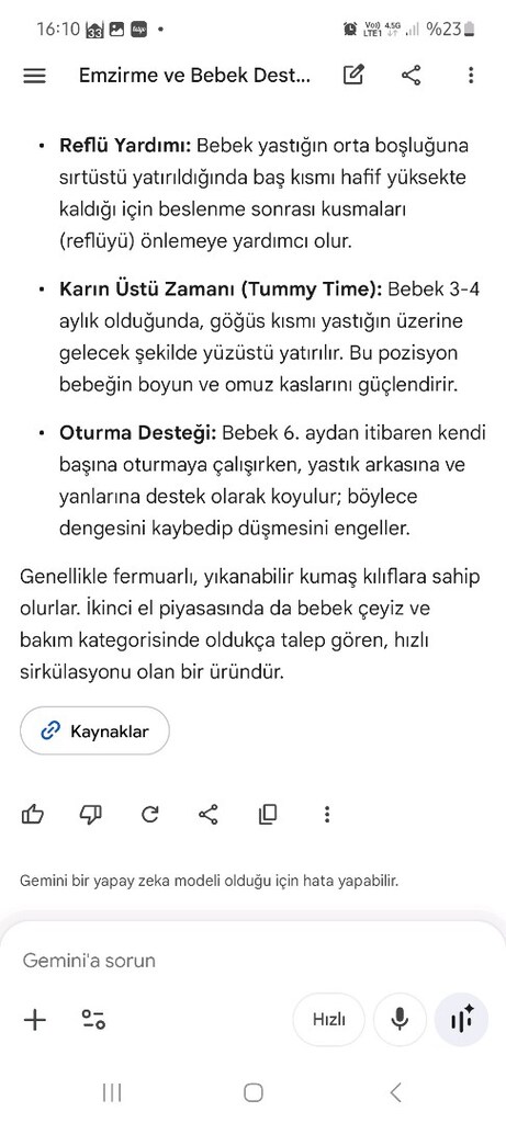 Bebek emzirme yastığı minderi. Temiz. İsteyene biberon da var. - 12