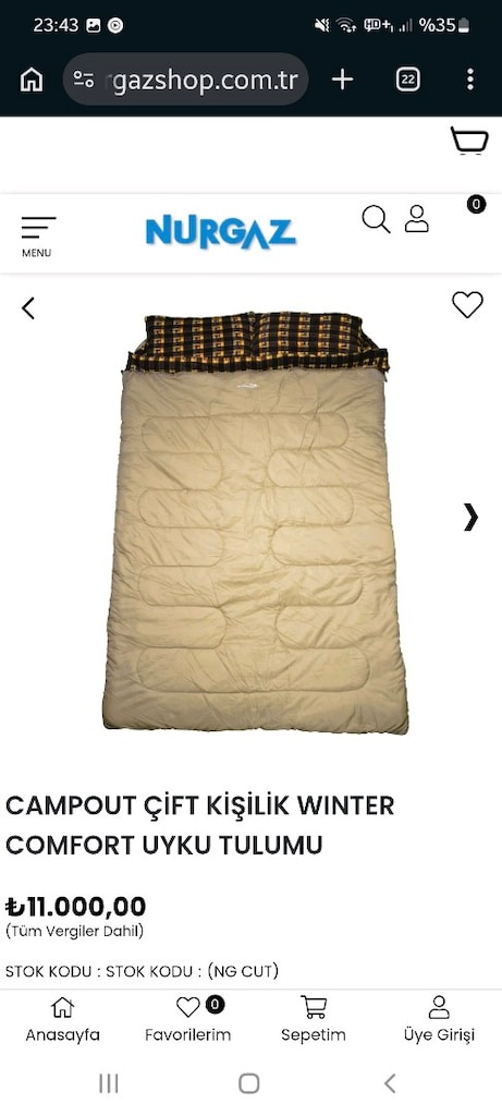 KAMP ÇİFT KİŞİLİK UYKU TULUMU - 8