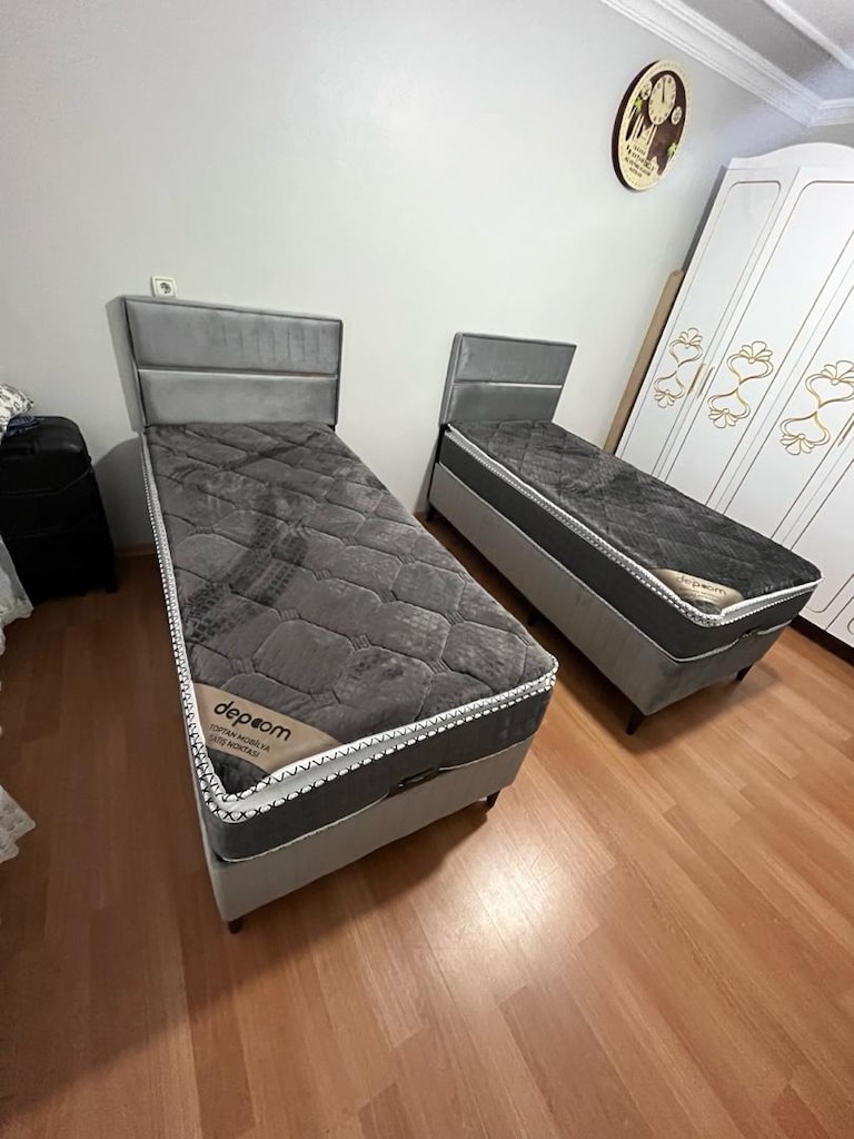 tek kişilik çelik kasa baza başlık yatak - 2