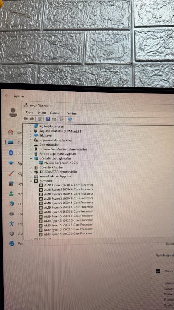 " TEMİZ " R5 5600X / RTX 3070 / 16GB RAM - SİSTEM - 7
