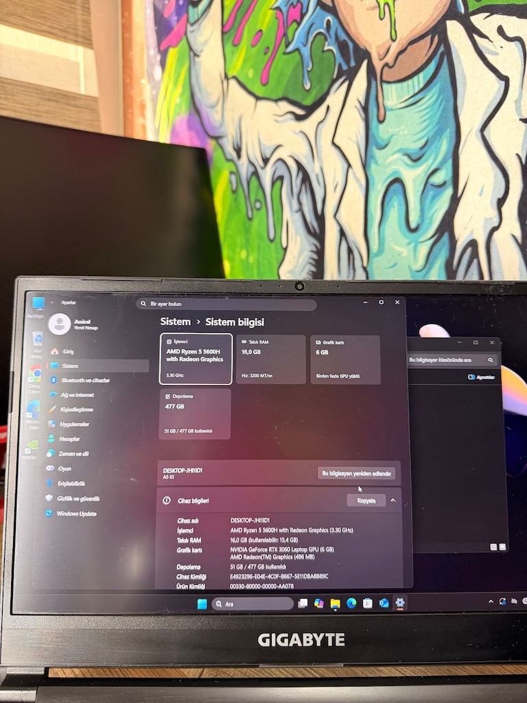 GIGABAYT RTX3060 OYUNCU LEPTOP - 2