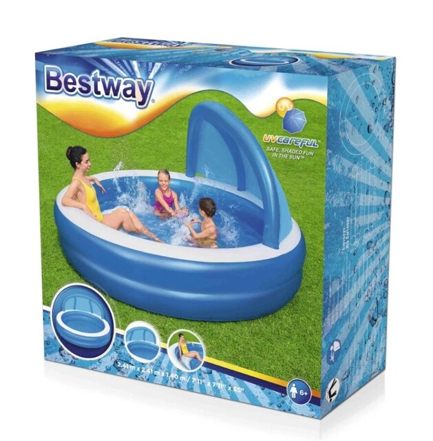 BESTWAY 54337 UV Korumalı 2.41m x 2.41m x 1.40m Şişme Yüzme Havuzu