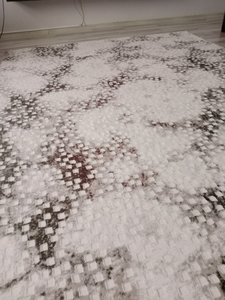 Taç 6 metre kare gri beyaz Yün halı - 4