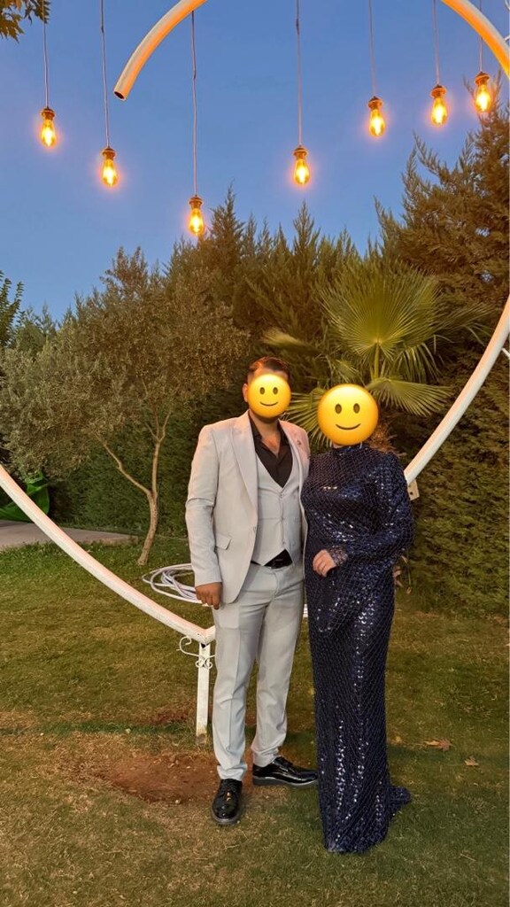 lacivert taşlı abiye - 3