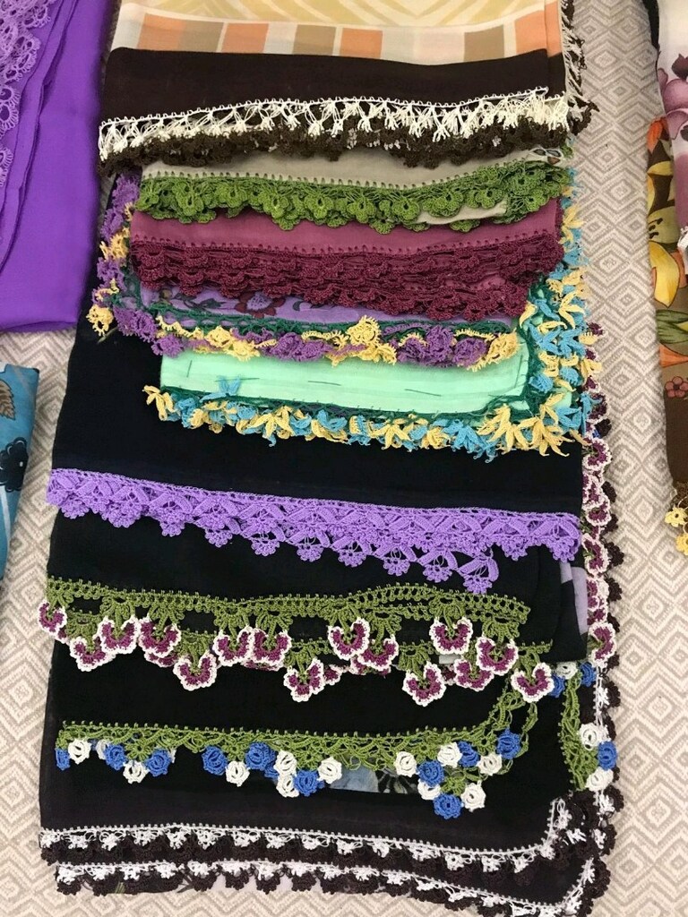 eşarp, tülbent, iğne oyası, mevlüd örtüsü - 3