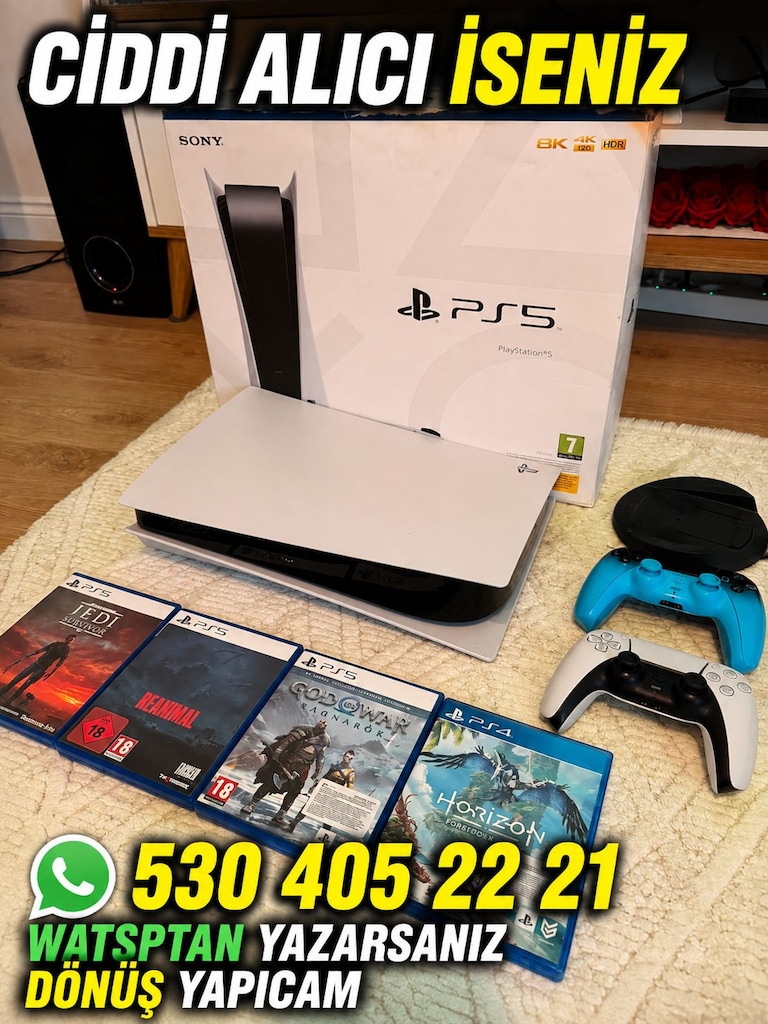 PS5 SLİM 1 TB 2 KOL 4 OYUN TR CİHAZ KUTU FATURALI SIFIRDAN FARKSIZ - 2
