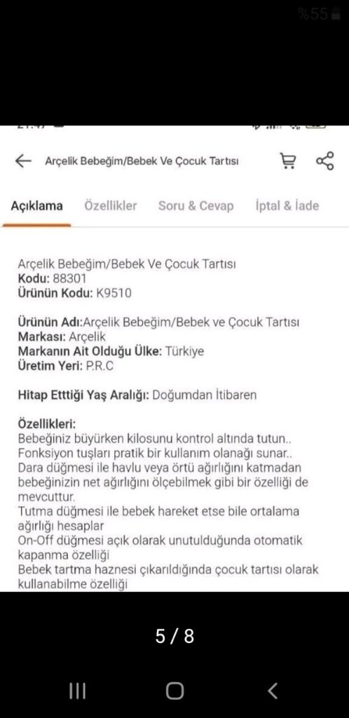 Bebek tartısı dijital baskül - 6