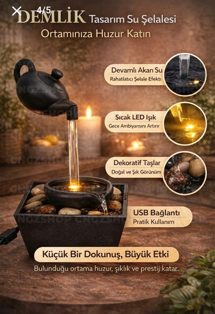 Demlik tasarımlı su şelalesi - 4