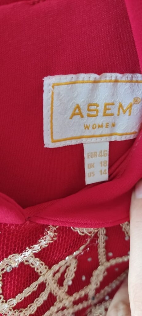 Kırmızı Abiye Asem marka 46 beden - 2