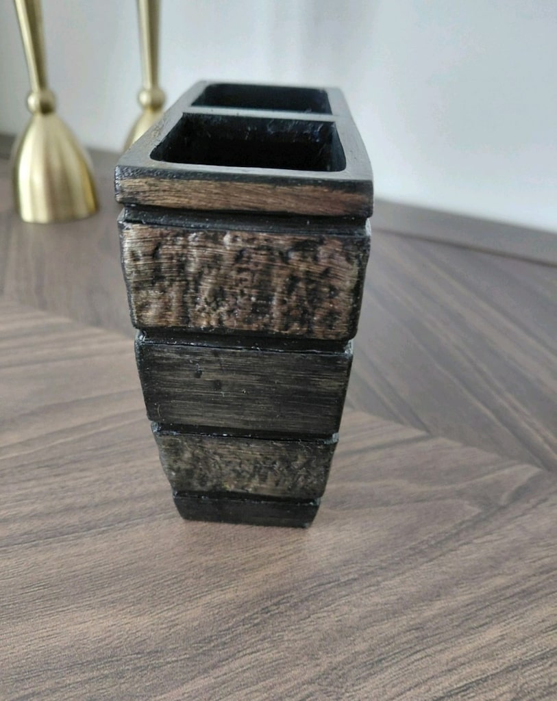 Ahşap Desenli Sabunluk ve Kutu Seti - 8