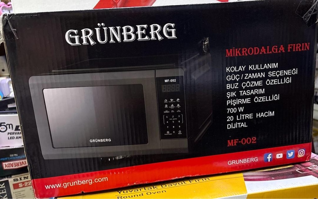 Grünberg MF-001 Mikrodalga Fırın – 700W, 20 Litre, Dijital, Buz Çözme - 5