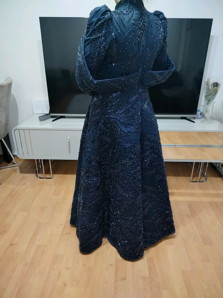 40-42 bedene uygun çalı kuşu modeli tesettür abiye - 4