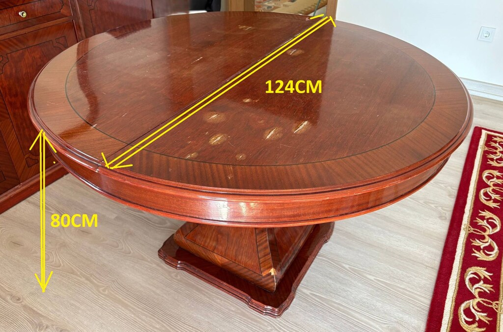 Salon/Yemek/Mobilya Takımı (Vitrin, Aynalı Konsol, Masa) Maun/Gülağacı - 6
