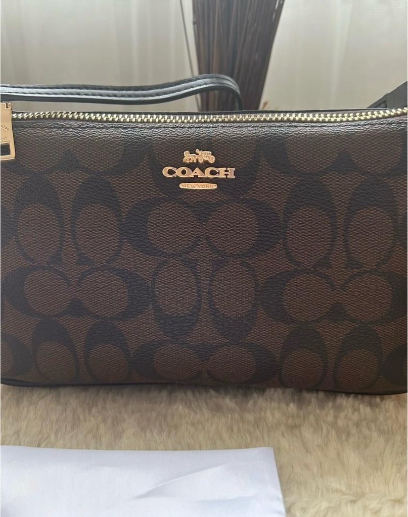 TOP HANDLE POUCH IN SIGNATURE Acı Kahve - 6